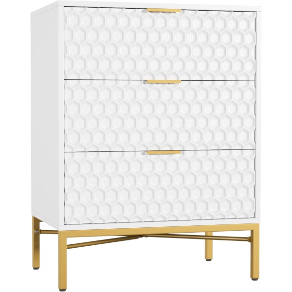 3 Drawer Dresser for Bedroom, Modern Nightstand with Wide Top, Chest of Drawers - Image 9