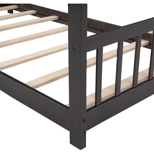 Twin House Beds Wood Montessori Bed Frame Kids Platform Bed with Headboard - Image 6