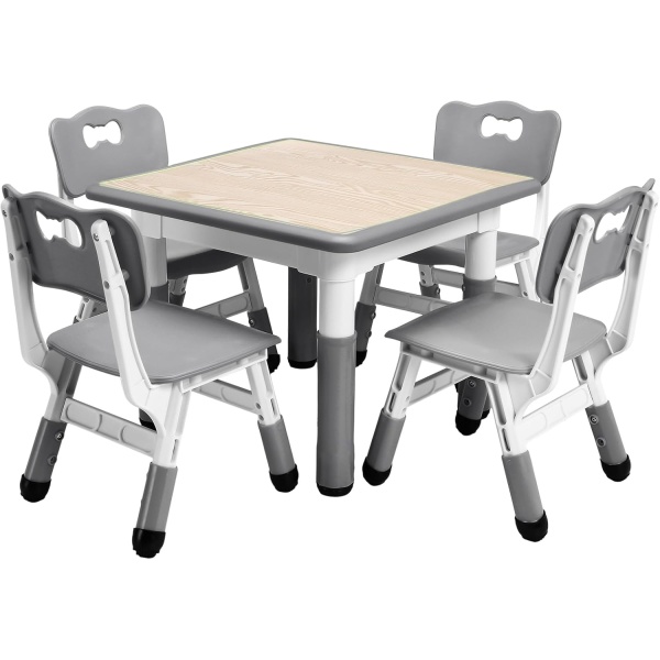 Kids Table and Chairs Set, Height Adjustable Desk for Ages 2-10,Arts & Crafts