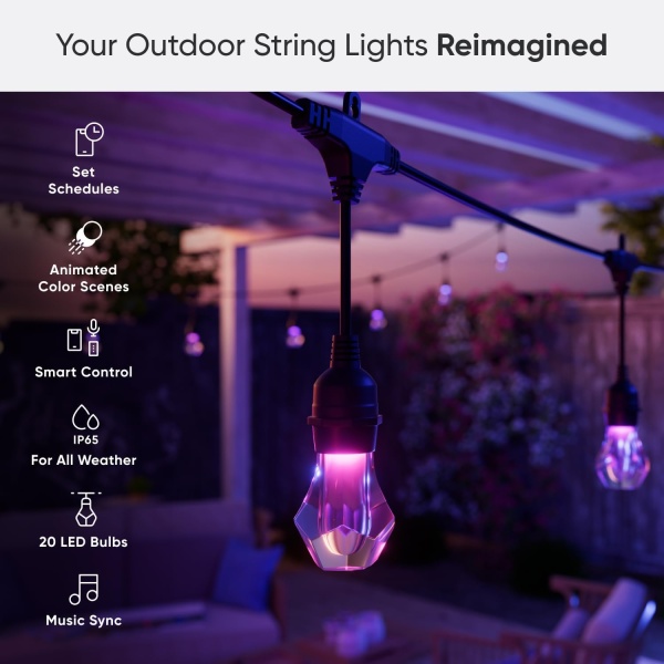 Nanoleaf Essentials Matter Smart Multicolor Outdoor String Lights Smarter Kit - Image 2