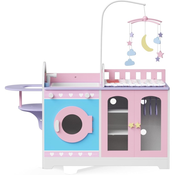 Teamson Kids - Olivia's Classic 6 in 1 Baby Doll Changing Station with Storage