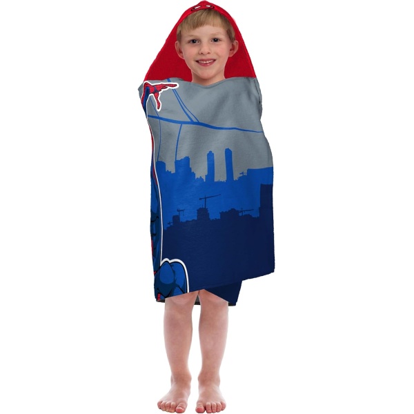 Jay Franco Marvel Spiderman Hooded Bath Towel - Measures 22 x 51 Inches - Image 2