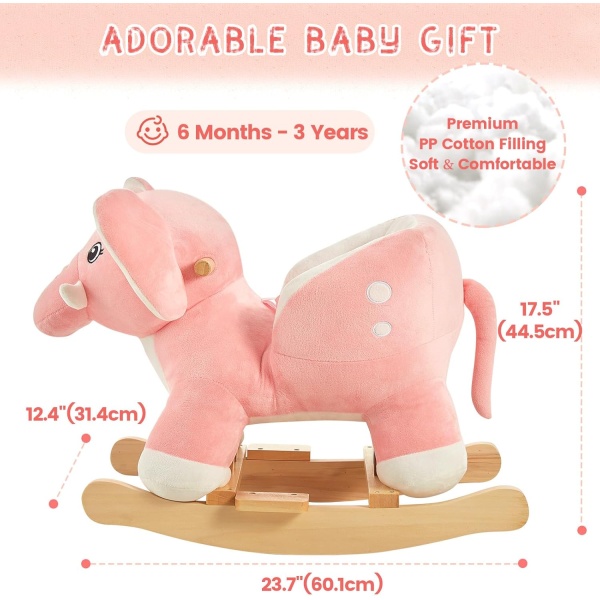 FUNLIO Elephant Baby Rocking Horse for Toddlers 6 Months to 3 Years, Cute - Image 5