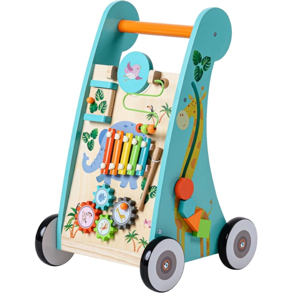 Teamson Kids Preschool Play Lab Wooden Baby Walker and Activity Station