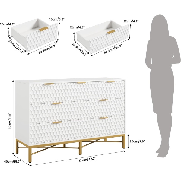 White 7 Drawer Dresser for Bedroom, Simply Modern Chest of Drawers for Closet - Image 2