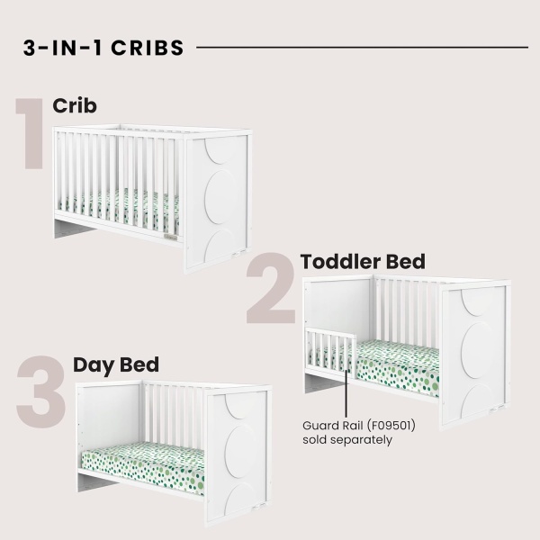 Child Craft Orbit 3-in-1 Convertible Crib, Baby Crib Converts to Day Bed - Image 3