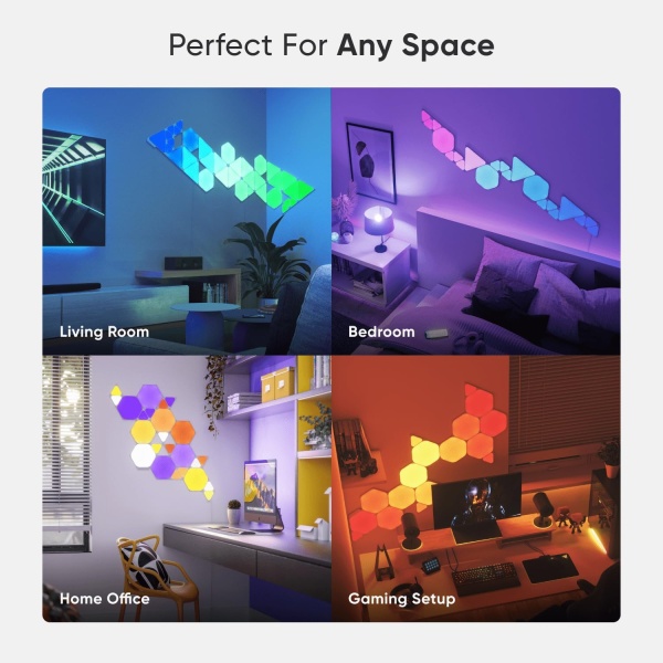 Nanoleaf Shapes WiFi and Thread Smart RGBW 16M+ Color LED Dimmable Gaming - Image 8