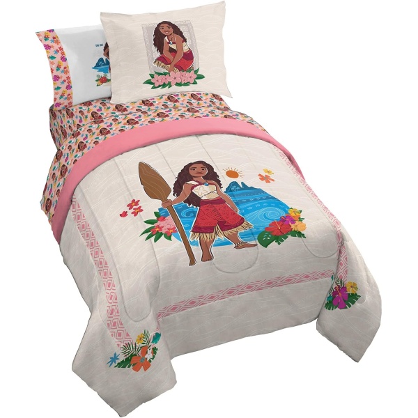 Jay Franco Disney Moana Twin Comforter Set - 5 Piece Bedding Includes Sheet Set