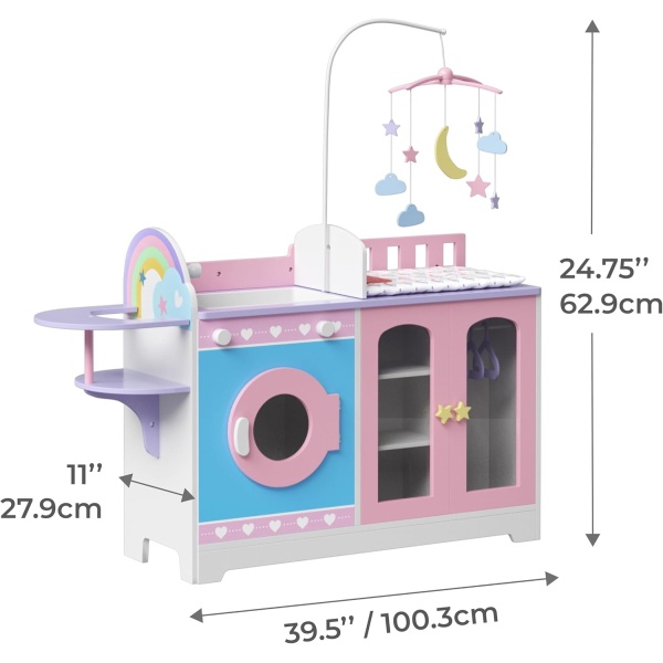 Teamson Kids - Olivia's Classic 6 in 1 Baby Doll Changing Station with Storage - Image 4