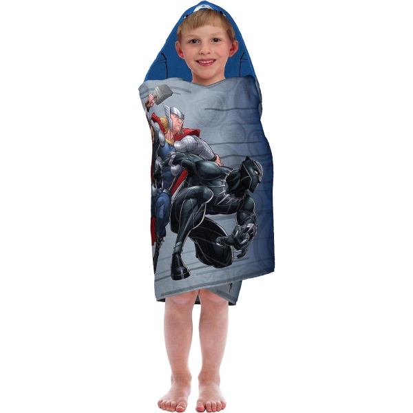 Jay Franco Marvel Avengers Hooded Bath/Pool/Beach Towel,Cotton, Gray - Image 3