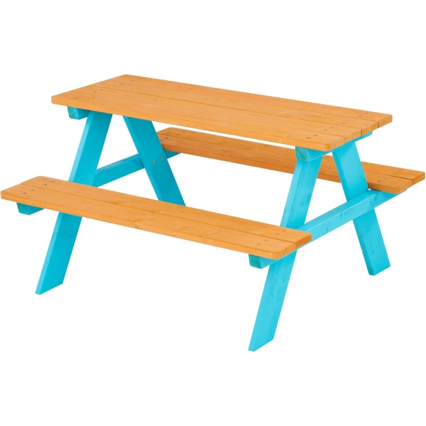 Teamson Kids - Wooden Outdoor Child Children Kids Picnic Table & Chair Bench Set