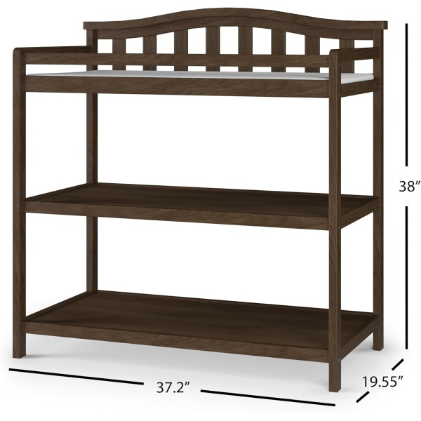 Child Craft Arch Top Infant Changing Table, Water-Resistant Pad and Safety - Image 3