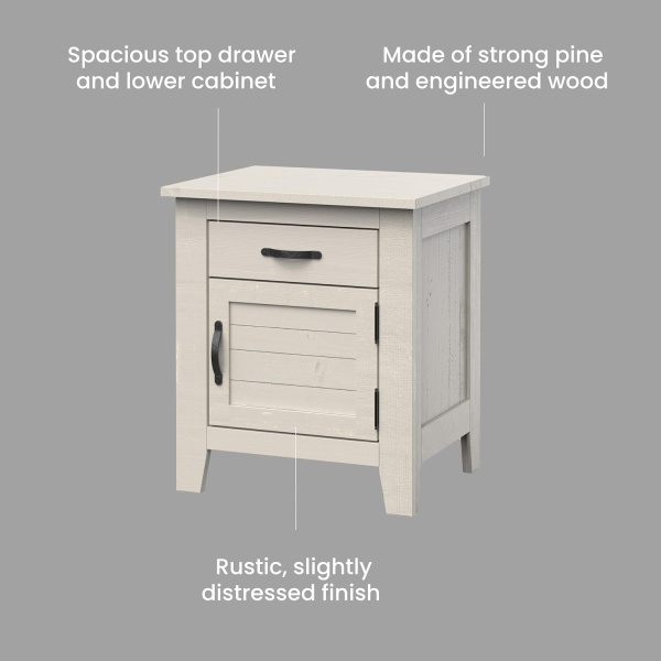 Child Craft Long Beach 1 Drawer Nightstand for Nursery or Bedroom, Large Storage - Image 5