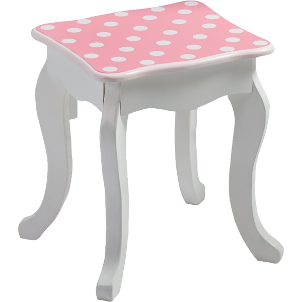 Teamson Kids Princess Gisele Polka Dot Print 2-Piece Kids Wooden Play Vanity Set - Image 6