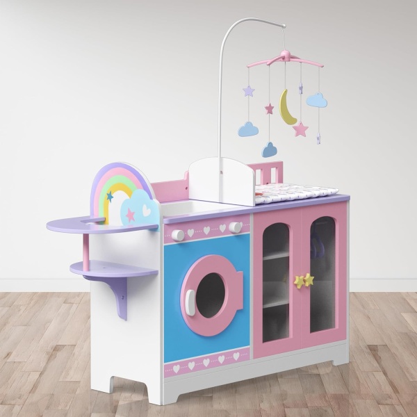 Teamson Kids - Olivia's Classic 6 in 1 Baby Doll Changing Station with Storage - Image 2