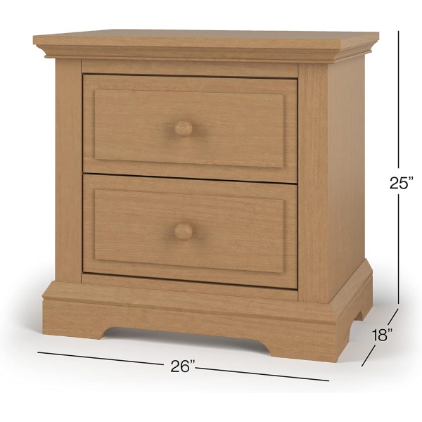 Child Craft Jordyn 2 Drawer Nightstand for Nursery or Bedroom, Large Storage - Image 7