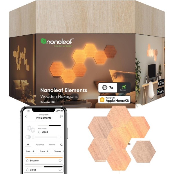 Nanoleaf Elements Wood Look Hexagons (Smarter Kit (7 Panel))