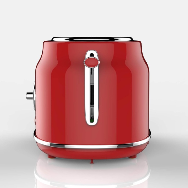 CULINARY CHEF CCTO102-RED, 2 Slice Toaster, Retro Style, Wide Slot for Bread - Image 4