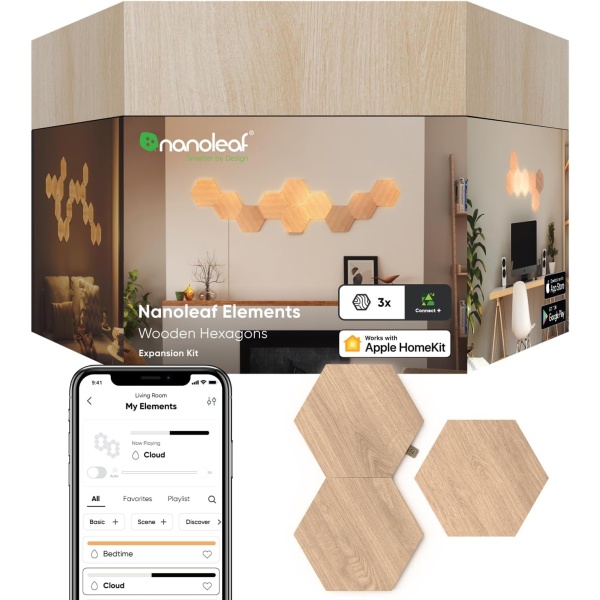 Nanoleaf Elements Wood Look Hexagons (Expansion Pack (3 Panel))