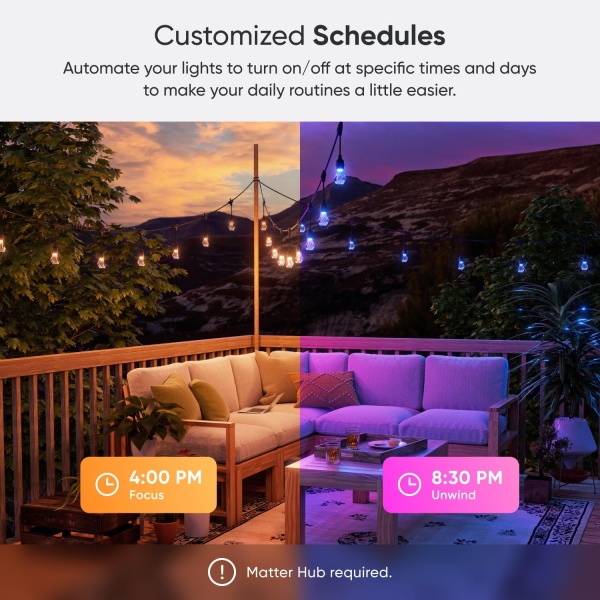 Nanoleaf Essentials Matter Smart Multicolor Outdoor String Lights Smarter Kit - Image 7