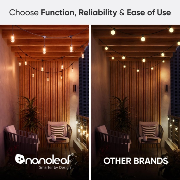 Nanoleaf Essentials Matter Smart Multicolor Outdoor String Lights Smarter Kit - Image 3