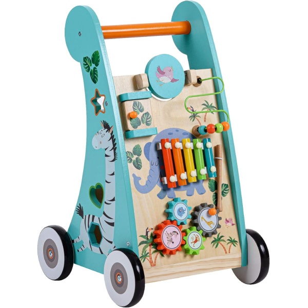 Teamson Kids Preschool Play Lab Wooden Baby Walker and Activity Station - Image 2