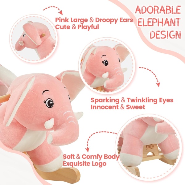 FUNLIO Elephant Baby Rocking Horse for Toddlers 6 Months to 3 Years, Cute - Image 3