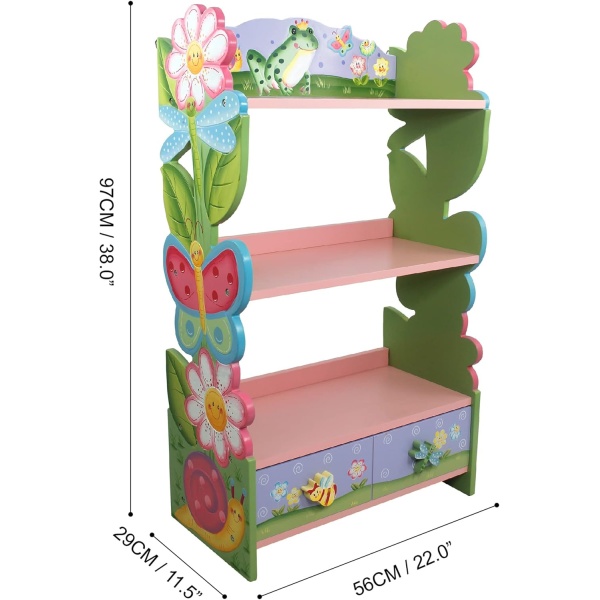 Fantasy Fields Magic Garden Multi-Tiered Wooden Children's Bookshelf and Storage - Image 3