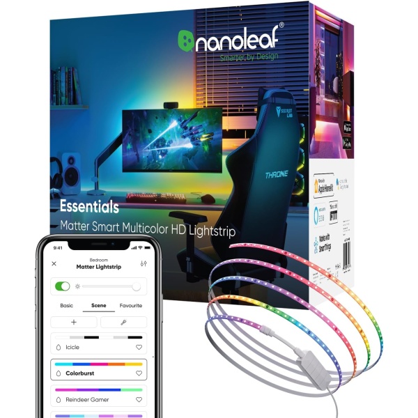 Nanoleaf Essentials Matter Bluetooth & WiFi Smart Multicolor LED Lightstrip 200"