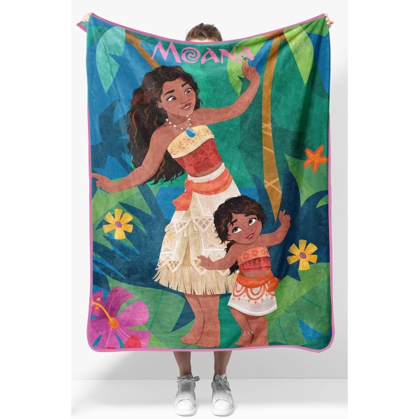 Disney Moana Plush Throw Blanket - Measures 40 x 50 Throw - Kids Super Soft