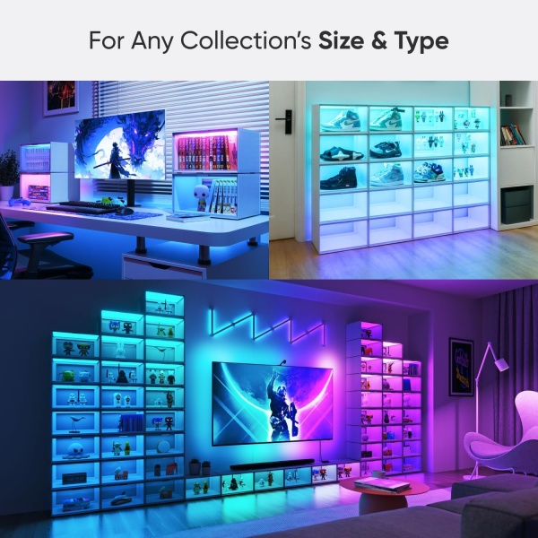 Smart LED Shoe Boxes Sneaker Display Case, Stackable Shoe Storage Organizers - Image 5