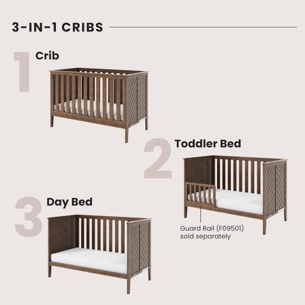 Child Craft Atwood 3-in-1 Convertible Crib, Baby Crib Converts to Day Bed - Image 3