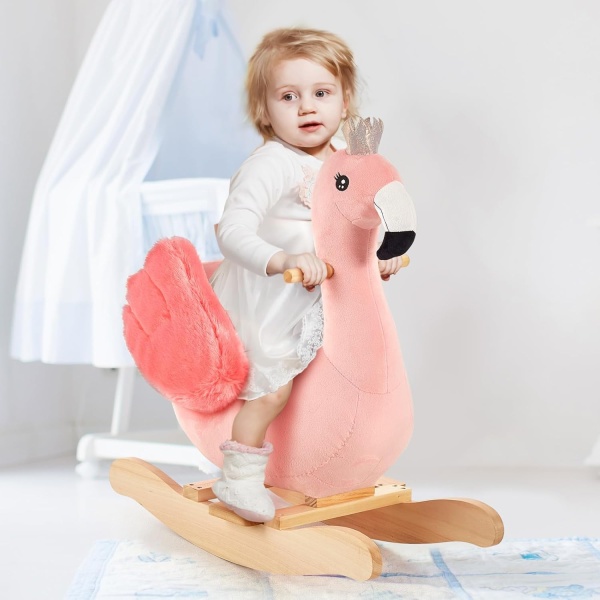 FUNLIO Flamingo Baby Rocking Horse for Toddlers 6 Months to 3 Years, Cute - Image 2