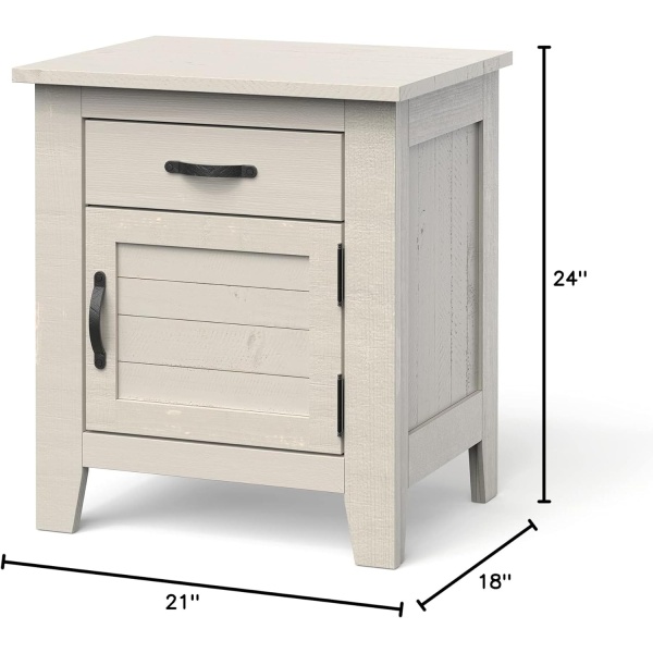 Child Craft Long Beach 1 Drawer Nightstand for Nursery or Bedroom, Large Storage - Image 3