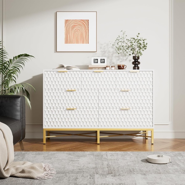 White 7 Drawer Dresser for Bedroom, Simply Modern Chest of Drawers for Closet - Image 3