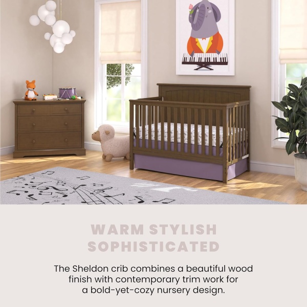 Child Craft Sheldon 4-in-1 Convertible Crib, Baby Crib Converts to Day Bed - Image 7