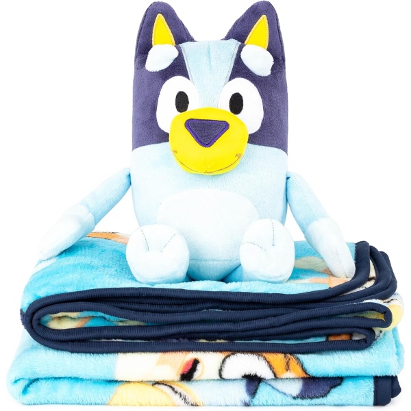 Jay Franco Bluey Plush Mini Pillow Buddy & 40 x 50 Inch Travel Throw Set - Image 3