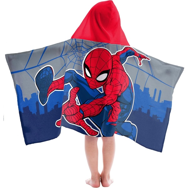 Jay Franco Marvel Spiderman Hooded Bath Towel - Measures 22 x 51 Inches