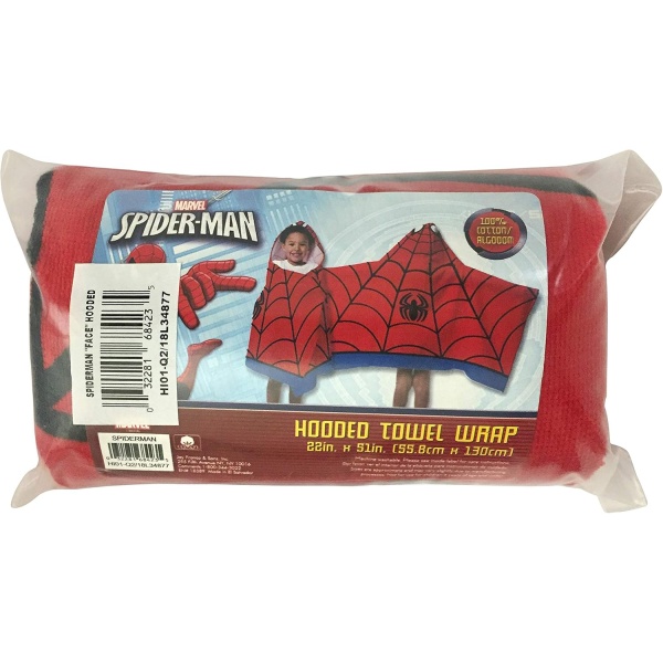 Jay Franco Kids Hooded Towel Avengers - Spiderman Red - Image 4