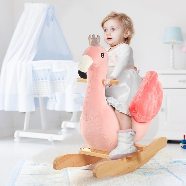 FUNLIO Flamingo Baby Rocking Horse for Toddlers 6 Months to 3 Years, Cute - Image 6