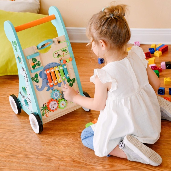 Teamson Kids Preschool Play Lab Wooden Baby Walker and Activity Station - Image 7