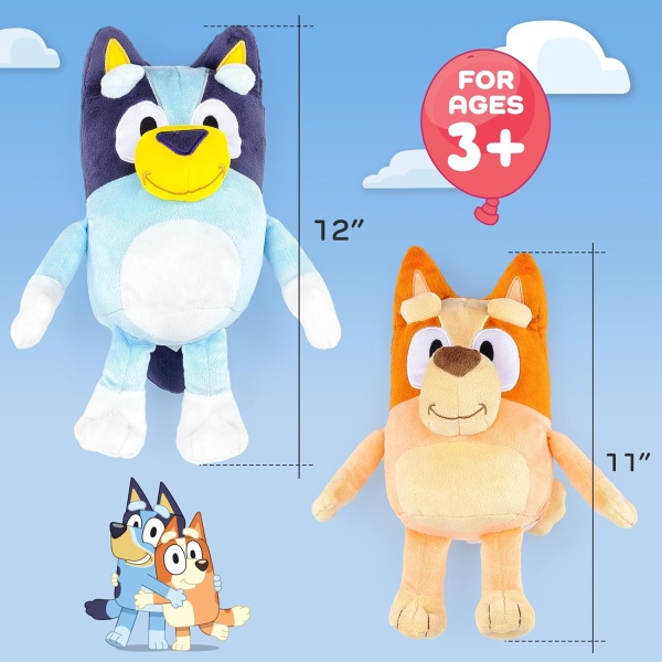 Bluey & Bingo Plush Pillow Buddy Set - Super Soft Character Pillows - Polyester - Image 2