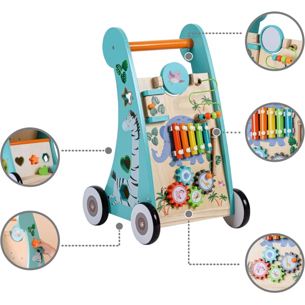 Teamson Kids Preschool Play Lab Wooden Baby Walker and Activity Station - Image 9