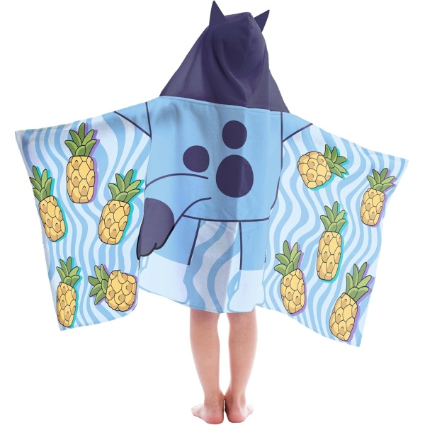 Jay Franco Bluey Hooded Bath Towel - Measures 22 x 51 Inches - Soft & Cozy Kids