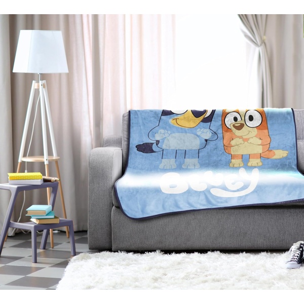 Jay Franco Bluey and Bingo Kid's Throw Blanket - Plush 46" x 60" Throw Blanket - Image 2