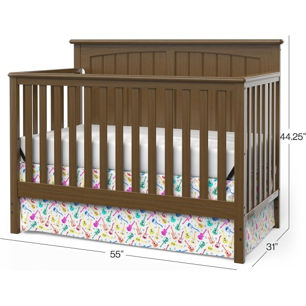 Child Craft Sheldon 4-in-1 Convertible Crib, Baby Crib Converts to Day Bed - Image 6