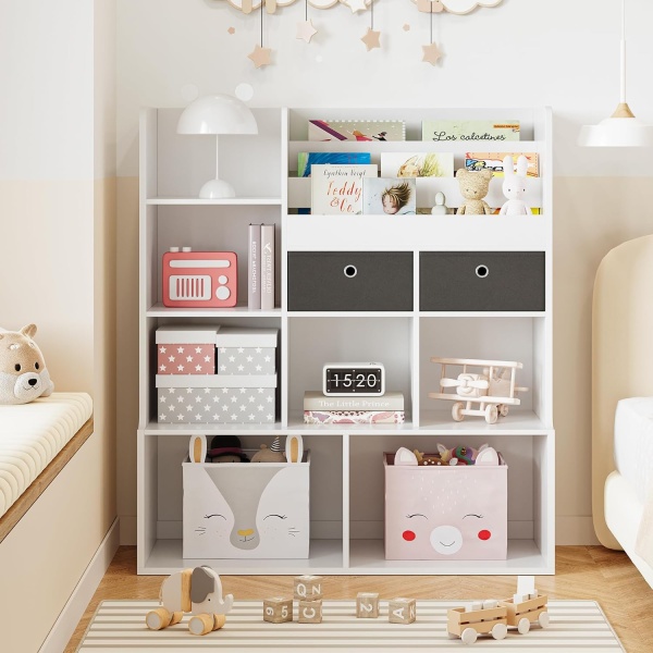 Kids Bookcase with Drawers 47.8in Toy Storage Organizer Children Bookshelf - Image 3