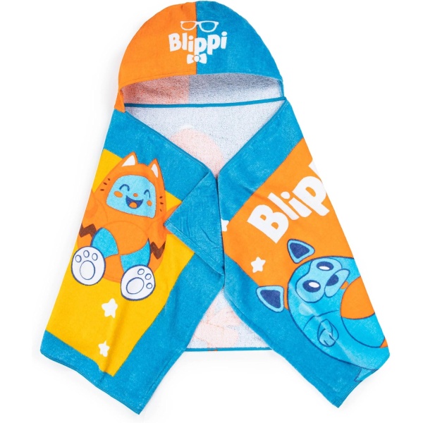 Jay Franco Blippi Bath Pool Beach Hooded Towel - Super Soft & Absorbent Kids