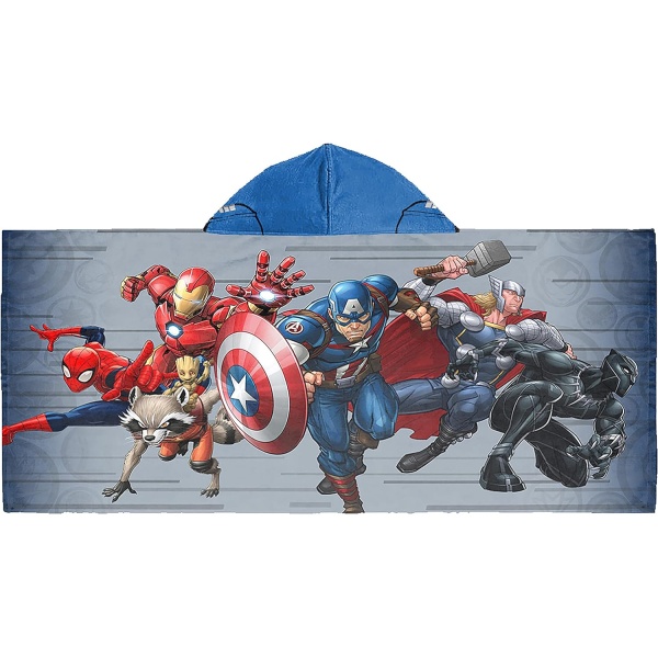 Jay Franco Marvel Avengers Hooded Bath/Pool/Beach Towel,Cotton, Gray - Image 2