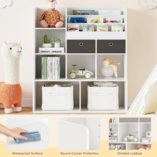 Kids Bookcase with Drawers 47.8in Toy Storage Organizer Children Bookshelf - Image 4